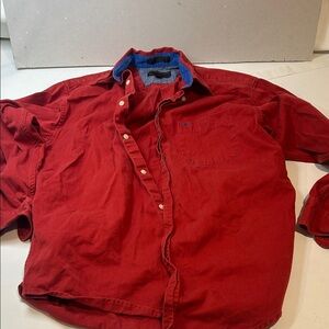 Alexander Julian Red Casual Button Down Shirt